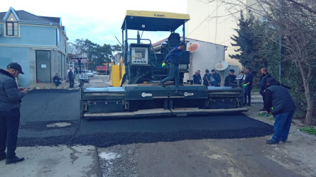 Beyləqan rayonunda asfaltlanma işi davam etdirilir