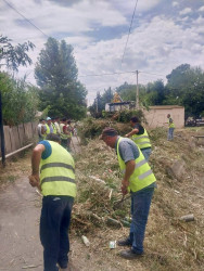 Beyləqan şəhəri ərazisində yerləşən daha bir suvarma kanalında bərpa və təmizlik işləri aparılıb