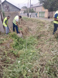 Beyləqan şəhəri ərazisində yerləşən daha bir suvarma kanalında bərpa və təmizlik işləri aparılıb