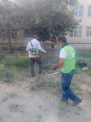 Beyləqan şəhərində abadlıq işləri davam etdirilir.