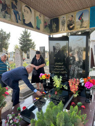 Anım Günü ərəfəsində Bahar və Qəhrəmanlı qəsəbələrində şəhid məzarları ziyarət olunub