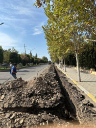 Heydər Əliyev  prospektində hava elektrik xətləri yeraltı kabel xətti ilə əvəzlənir.