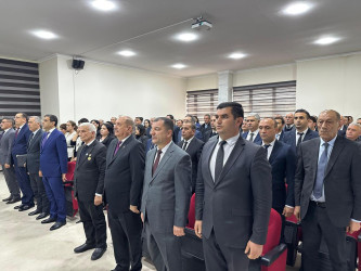 “Konstitusiya və Suverenlik İli” çərçivəsində Yeni Azərbaycan Partiyasının yaradılmasının 33-cü ildönümünə həsr olunmuş tədbir keçirildi.