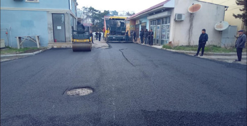 Beyləqan rayonunda asfaltlanma işi davam etdirilir