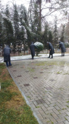 Beyləqanda təmizlik işləri hava şəraitindən asılı olmayaraq davam edir