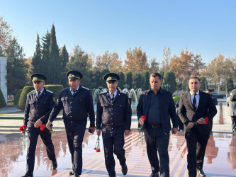 Beyləqanda Ədliyyə işçilərinin peşə bayramı münasibətilə Heydər Əliyevin abidəsi ziyarət olunub