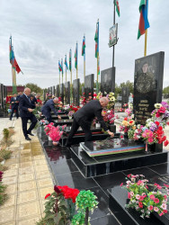 “27 Sentyabr - Anım Günü” ərəfəsində rayonun bir sıra yaşayış məntəqələrində şəhid məzarları ziyarət edilib.