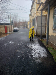 Beyləqanda təmizlik işləri hava şəraitindən asılı olmayaraq davam edir