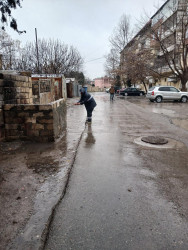 Beyləqanda təmizlik işləri hava şəraitindən asılı olmayaraq davam edir